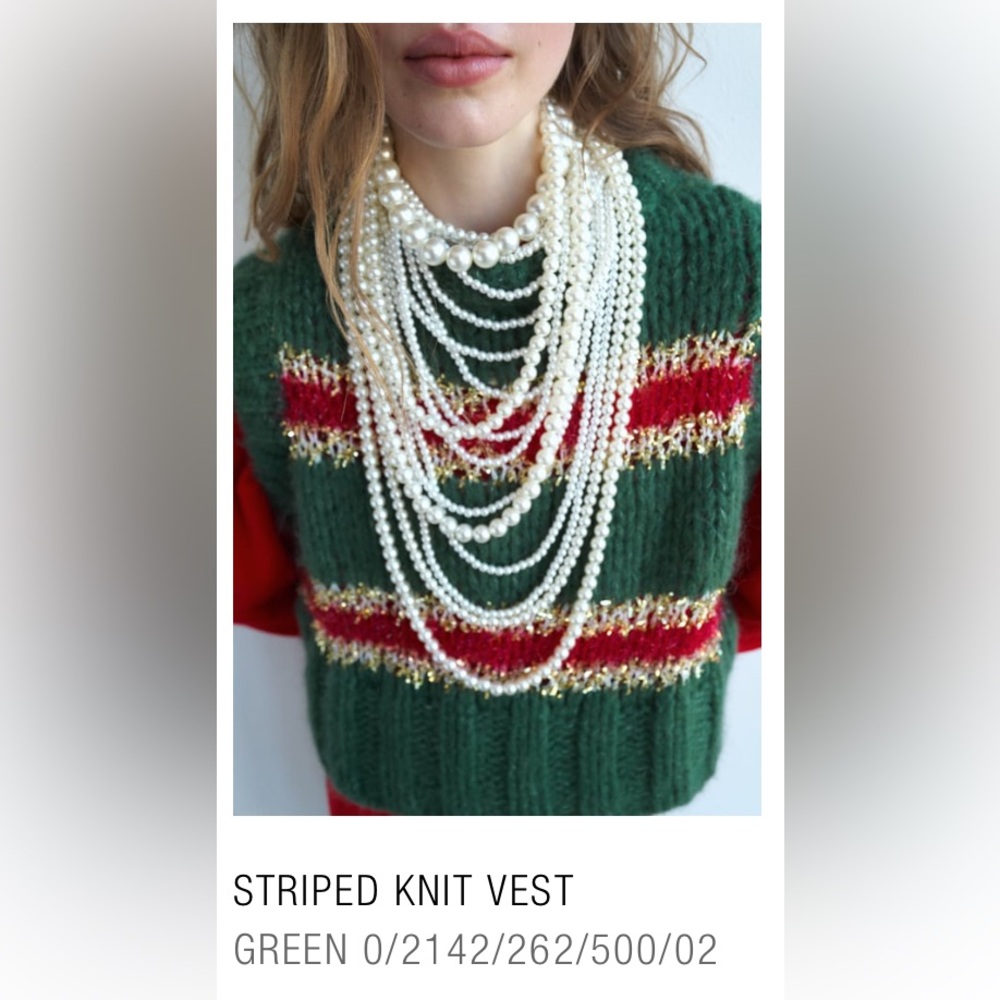 Zara Striped Knit Vest size S